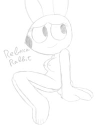 1girls anthro big_breasts breasts female female/solo lagomorph peppa_pig rebecca_rabbit sketch smile solo tagme