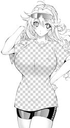 female large_breasts long_hair monochrome rakko rakko_(r2) sandy_bash suketto_sanjou!!