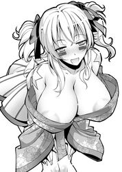 female large_breasts long_hair monochrome rakko rakko_(r2) sandy_bash suketto_sanjou!!