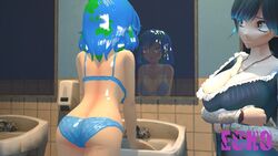 bikini earth-chan looking_at_mirror mirror source_filmmaker