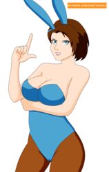 alpha_channel big_breasts brown_hair bunny_ears bunny_girl bunnysuit female female_only for_sticker_use jill_valentine jill_valentine_(sasha_zotova) pervyangel png resident_evil resident_evil_3 solo solo_female solo_focus sticker_template transparent_background transparent_png