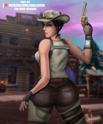 1girls big_butt clothed female female_only fortnite rio_(fortnite) rio_grande_(fortnite) sheriff soglassen tagme