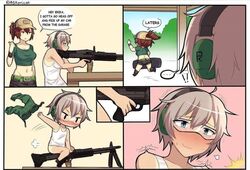 female girls_und_panzer gun itsumi_erika meme riding white_hair