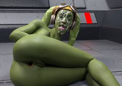 1girls 2021 after_anal anal anal_gape ass big_ass breasts closed_eyes cum cum_in_mouth cum_on_face disney drinkerofskies facial female_focus female_only hera_syndulla medium_breasts motive_studios nipples open_mouth solo star_wars star_wars_squadrons tongue_out twi'lek