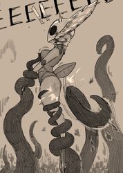 anthro ass_slap big_ass breasts entity female godseeker hollow_knight napalm_express restrained shade_lord spanked spanking surprised surprised_expression tentacle thick_thighs