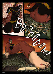 avatar_the_last_airbender azula building_damage clothing comic crush crushing destruction enticent feet giantess toenail_polish toes