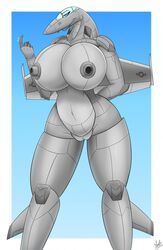 a_drunk_dragon aircraft anthro breasts female genitals hi_res living_aircraft living_machine living_vehicle machine pussy solo vehicle