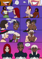 7girls abs alexandra_taye alien armpits black_sclera blonde_hair blue_eyes blue_hair breasts brown_eyes comic corruption dark-skinned_female dark_elf dark_skin diantha_jackson_(devinsaurus) donut_witch_(7starsoul) earrings elf female futanari grace_(myrmire) grey_eyes grin hat heterochromia human interspecies lauren_taylor light-skinned_female light_skin marvel masturbation meachii_(wolfknight) mei_li_(devinsaurus) muscular muscular_female mutual_masturbation nude original_character parasite parasitic_possession pointy_ears possession purple_background red_hair riding savalkas she-venom short_hair smile spider-man_(series) straight_hair symbiote teeth text transformation trembling tribadism veins venom_(marvel) watermark what white_hair yuri