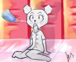 2013 anthro cartoon_network cum cum_in_mouth edit faceless_male female gumball_watterson male somescrub straight tagme teri_(tawog) the_amazing_world_of_gumball third-party_edit ursid