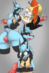 anthro bisexual braixen brax_(pkfirefawx) duo female genitals hi_res knot lucario multiple_images nintendo olive_(xerlexer) penetration penis pokemon pokemon_(species) pussy sex straight surprise vaginal_penetration video_games xerlexer