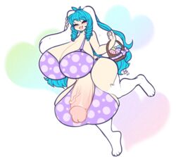 1futa animal_humanoid ass balls big_balls big_breasts big_butt big_penis blue_hair blush breasts closed_eyes easter easter_egg futa_only futanari genitals gynomorph hair heart hi_res holidays huge_balls huge_breasts huge_cock humanoid humanoid_genitalia humanoid_penis hyper hyper_balls hyper_breasts hyper_genitalia hyper_penis intersex lagomorph lagomorph_humanoid leporid_humanoid mammal mammal_humanoid mostly_nude open_mouth penis rabbit_humanoid simple_background smile solo tehbuttercookie vein veiny_penis wide_hips