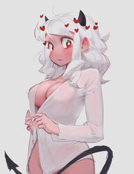 1girls 2020 2d 2d_(artwork) absurd_res absurdres adult ahoge arms bangs bare_legs bare_thighs big_breasts big_tits black_eyelashes black_horn black_tail blush blush_lines blushing boobs bottomless bottomless_female breasts charlesc chest cleavage color colored cowboy_shot demon_girl demon_horns demon_tail digital_drawing_(artwork) digital_media_(artwork) ear_blush ears eye_contact eyebrows eyebrows_visible_through_hair eyelashes eyes female female_focus female_only fingers flat_belly forearms front_view hair hands hands_together heart-shaped_pupils heart_eyes hearts helltaker hi_res high_resolution highres hips horns hourglass_figure humanoid humanoid_hands large_breasts legs legs_together light-skinned light-skinned_female light_body light_skin long_hair long_sleeves looking_at_viewer modeus_(helltaker) mostly_nude mouth naked_shirt neck no_bra no_underwear no_visible_genitalia nose open_clothes open_shirt partially_clothed pink_skin pupils raised_eyebrows red_eyes see-through see-through_clothing shirt shoulders simple_background slim slim_waist solo solo_female solo_focus tail textless thighs tits topwear twitter uncensored video_games white_background white_eyebrows white_hair white_shirt woman