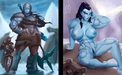 big_ass big_breasts female giantess gotalex larger_female male scars size_difference vrykul vrykul_female world_of_warcraft