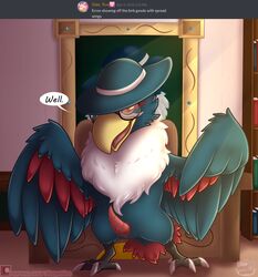 absurd_res avian detailed_background erron_buchanan eyewear feral genitals glasses hi_res honchkrow male male_only nintendo penis pinktabico pokémon_(species) pokémon_mystery_dungeon pokemon solo video_games wanderlust