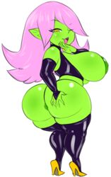 anus arm_sleeves ass big_areola big_ass big_breasts big_butt bottom_heavy breasts bubble_butt clothing dart_(thecon) eyelashes female female_only footwear goblin goblin_female green_skin heels hi_res high_heels holding_butt huge_areolae huge_ass huge_breasts humanoid large_areolae large_ass large_breasts long_hair one_eye_closed original_character pink_hair png pointed_ears pointy_ears shoes shortstack spread_butt spreading thecon thick_ass thick_legs thick_thighs voluptuous wink yellow_eyes