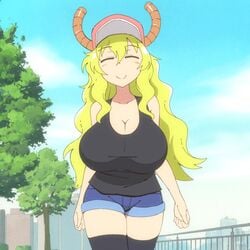 1girls 2d 2d_animation absolute_territory animated bouncing_breasts breasts cleavage closed_eyes denim dragon_girl female female_only flou green_hair horns huge_breasts long_hair miss_kobayashi's_dragon_maid monster_girl quetzalcoatl_(dragon_maid) short_shorts shorts smile thighhighs thighs tights walk_cycle walking wide_hips