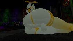 back_view backsack big_ass bottom_heavy bubble_butt donut_anus femboy gflemon47_vr halo posing presenting presenting_anus presenting_ass presenting_hindquarters submissive_pose tagme vrchat vrchat_avatar white_body