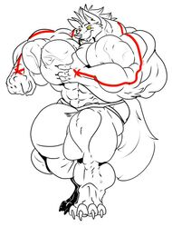 2017 4_toes 5_fingers abs anthro balls biceps big_balls big_bulge big_muscles big_penis breasts bulge canid canine canis clothing digitigrade fierglief fingers flexing genitals hand_on_breast huge_balls huge_bulge huge_cock huge_muscles hyper hyper_balls hyper_bulge hyper_genitalia hyper_muscles hyper_penis line_art male male_only mammal monochrome muscular pecs penis smile solo standing swaggy toes underwear underwear_only veiny_muscles wolf yellow_eyes