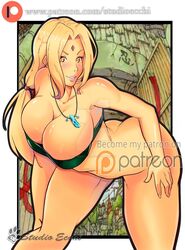 1girls big_breasts blonde_hair brown_eyes female female_only long_hair mature_female naruto shounen_jump solo solo_female solo_focus studio_ecchi tsunade