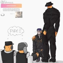 ashxrzzz cum_on_face gay guest_1337_(forsaken) holding_penis mafioso_(forsaken) male/male male_only oral request requested roblox_game self_upload strawpage_request