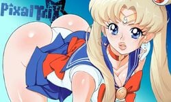 1girls ass ass_focus big_ass big_butt big_lips bimbo bishoujo_senshi_sailor_moon blonde_hair blue_eyes bubble_ass bubble_butt butt_focus cleavage clothing dat_ass deviantart large_breasts long_hair panties pixaltrix ponytails sailor_moon sailor_moon_redraw_challenge short_skirt skirt twintails usagi_tsukino white_panties