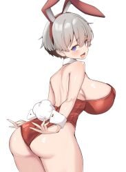 1girls adult adult_female ass ass_cleavage ass_crack back backboob bare_arms bare_back bare_hands bare_hips bare_legs bare_shoulders bare_skin bare_thighs big_breasts blue-eyed_female blue_eyes blush blush_face blushing_at_viewer blushing_female blushing_lines bunny_ears bunny_tail bunnygirl bunnygirl_outfit bunnysuit busty busty_female busty_girl collar curvaceous curvaceous_body curvaceous_female curvaceous_figure curvaceous_hips curvaceous_thighs curvy curvy_body curvy_female curvy_figure curvy_hips curvy_thighs exposed_arms exposed_back exposed_hips exposed_legs exposed_shoulders exposed_skin exposed_thighs eyebrows_visible_through_hair female female_only gluteal_fold gogoborunga grey-haired_female grey_eyebrows grey_hair huge_boobs huge_breasts inframammary_fold large_boobs large_breasts leotard looking_back looking_back_at_viewer mature mature_female median_furrow nervous nervous_expression nervous_face nervous_female nervous_smile nipple_bulge open_mouth open_mouth_smile parted_lips pixie_cut plump_breasts red_bunny_ears red_bunnysuit red_hairband red_leotard red_topwear shoulder_blades shy shy_expression shy_female shy_girl shy_smile smile smiley_face smiling smiling_at_viewer thick_ass thick_butt tongue topwear uzaki-chan_wa_asobitai! uzaki_hana very_short_hair white_collar white_wrist_cuffs wrist_cuffs