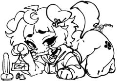 anal_beads anal_plug anthro anthro_female anthropomorphic bone bone_hair_ornament bone_necklace buttplug dick dildo dog_collar dog_ears dog_girl domestic_dog hoodie izda mimi_(typh) pawprint paws sex_toy tagme tail thick_thighs thighs