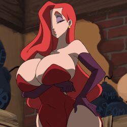 1girls alternate_version_available animated arm_under_breasts armwear big_breasts bimbo bouncing_breasts breast_focus breasts cleavage dress ear_piercing earrings eyeshadow female female_only gif gloves hair hair_over_one_eye half-closed_eyes hips hourglass_figure huge_breasts human human_female jessica_rabbit large_breasts light-skinned_female lips lipstick long_hair mature mature_female mature_woman orange_eyes orange_hair parted_lips purple_eyeshadow purple_gloves red_dress red_lips red_lipstick seductive shaking_breasts slim_waist solo solo_female twistedgrim upper_body upper_body_focus who_framed_roger_rabbit wide_hips