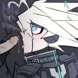 2boys blush cum cumshot danganronpa eyes_open fellatio gay kiibo male male_only new_danganronpa_v3 robot smooth_skin yaoi