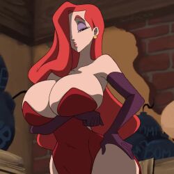 1girls 2d 2d_animation alternate_version_available animated arm_under_breasts armwear big_breasts bimbo bouncing_breasts breast_focus breasts cleavage dress ear_piercing earrings eyeshadow female female_only gloves hair hair_over_one_eye half-closed_eyes hips hourglass_figure huge_breasts human human_female jessica_rabbit large_breasts light-skinned_female lips lipstick long_hair mature mature_female mature_woman mp4 orange_eyes orange_hair parted_lips purple_eyeshadow purple_gloves red_dress red_lips red_lipstick seductive shaking_breasts short_video shorter_than_10_seconds slim_waist solo solo_female tagme twistedgrim upper_body upper_body_focus video who_framed_roger_rabbit wide_hips
