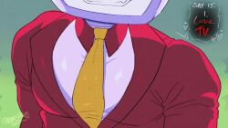 blue_tongue bouncing_on_penis bouncing_pecs deltarune implied_sex jiggle_physics jiggling_pecs long_nose muscular_bottom muscular_male necktie no_eyes no_sound off_screen_sex pov power_bottom red_suit riding_penis sabbasarts sharp_teeth tagme tenna_(deltarune) tight_clothing tuxedo tv_head video yellow_necktie