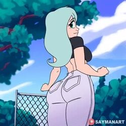 1girls 2d animated ass breasts cassette_(saymanart) favorite female female_focus female_only huge_ass large_ass light-skinned_female light_skin looking_back no_sound saymanart short_playtime smile solo solo_female thick_ass thick_thighs video volkor wide_hips