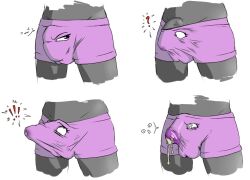 angry animate_inanimate balls_outline becoming_erect big_bulge bodily_fluids boxer_briefs boxer_briefs_only boxers_(clothing) boxers_only bulge clothed clothing clothing_transformation confusion cum cum_drip cum_in_clothing cum_in_underwear cum_through_clothing cum_through_underwear detailed_bulge dizzy dragonium_(artist) dripping duo erection erection_under_clothing exclamation_point eyelashes faceless_character faceless_male female flaccid front_view furry genital_fluids genital_outline genitals implied_transformation living_clothing living_underwear male male/female not_furry penis penis_outline pink_boxers pink_clothing pink_underwear precum precum_through_clothing precum_through_underwear question_mark shocked simple_background standing tenting topless transformation underwear underwear_only underwear_transformation wet wet_boxers wet_clothing wet_underwear white_background