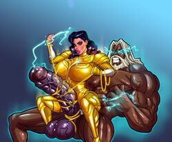 1boy 1girls abs angry armor beard big_ass big_penis bimbo black_eyebrows blue_background blush bondage captured clenched_teeth clothed_female clothed_female_nude_male dargoden dark-skinned_male dark_skin dc dc_comics electricity eyelashes eyeshadow female femdom fight fully_clothed gold gradient_background heroine highlights hourglass_figure huge_balls huge_cock huge_muscles interracial large_breasts large_penis larger_male lasso lasso_of_truth light-skinned_female light_skin lightning long_hair long_penis male milf monster_cock muscular old_man older_male pecs pink_lipstick purple_eyeshadow purple_hair purple_penis rope shiny_hair shiny_skin sitting sitting_on_lap sitting_on_person six_pack superheroine thick_lips tied_penis tight_clothing veiny_penis voluptuous wonder_woman wonder_woman_(series) zeus