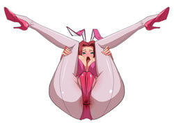 1girls anus_peek bunny_girl bunnysuit cameltoe code_geass female front_view full_body fully_clothed high_heels kallen_stadtfeld pantyhose pussy tagme white_background