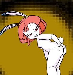 1girls 2010 anthro ass breasts doyagao female fur furry lagomorph mammal nipples otama princess princess_vi rabbit red_eyes red_hair samurai_pizza_cats short_hair smug solo tagme tail white_body white_fur