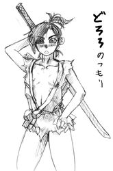 1girls 2008 breasts dororo_(character) dororo_(tezuka) female hokke_(pixiv419791) sketch solo tagme tomboy