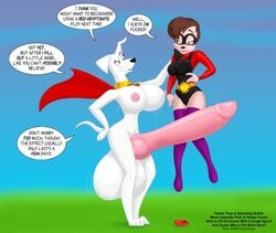 2009 anthro balls breasts busty cleavage dc doug_winger furry futa_on_female futanari hyper hyper_balls hyper_breasts hyper_penis hyper_testicles imminent_rape intersex krypto krypto_the_superdog nipples penis red_kryptonite rule_63 tagme testicles voluptuous what