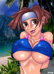 breasts capcom clothing erect_nipples erect_nipples_under_clothes hinata_wakaba medium_breasts rival_schools tagme xpod