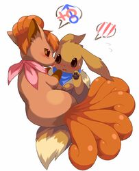 eevee fur furry_tail multiple_tails nintendo pokemon pokemon_(species) pokemon_mystery_dungeon straight_hair tail vulpix wkar