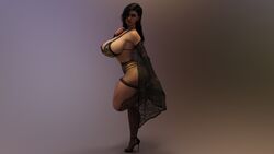 3d big_breasts big_butt dark-skinned_female eromd lingerie mia mia_khalifa presenting thick_thighs