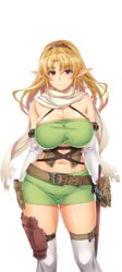 big_breasts clockup elf futanari_elf_kaikan_choukyou long_hair miniskirt oohara_kyuutarou pointy_ears sword tagme tight_clothing