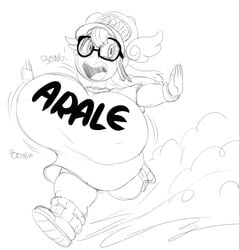 1girls arale_norimaki big_breasts breasts denizen1414 dr._slump female female_only glasses gynoid huge_breasts human hyper hyper_breasts shortstack sketch solo tagme