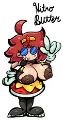 1girls big_breasts breasts brown_nipples cute dark_nipples eggette fan_character female female_only glasses human light-skinned_female nipples nitrobutter omelette red_hair ripped_clothing ripped_shirt sega short sonic_(series) sonic_the_hedgehog_(series)