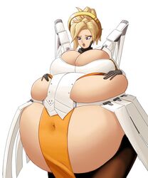 bbw belly big_belly big_breasts chubby fat mercy navel obese overwatch overweight plump ssbbw tagme thickerwasp