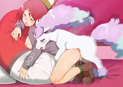 1boy 1girls ambiguous_penetration ass bestiality blue_eyes boots breasts brown_hair closed_eyes cum cum_inside female feral feral_on_female feral_penetrating galarian_ponyta game_freak gloria_(pokemon) hat horse horse_penis horsecock human human_penetrated interspecies legs lin_(artist) male_ponyta medium_breasts nintendo nipples no_pants open_mouth pokémon_(species) pokemon pokemon_ss pokephilia ponyta pounding regional_form_(pokémon) saliva sex short_hair tam_o'_shanter tongue tongue_out zoophilia