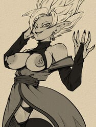 1girls big_breasts breasts core_person dragon_ball dragon_ball_super earrings female female_zamasu fusion goddess green_skin humanoid pointy_ears revealing_clothes rickert_kai rule_63 spiky_hair white_hair zamasu