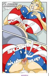 1boy 1boy1girl 1girls american_flag american_flag_bikini athletic athletic_female big_breasts blonde_hair blue_eyes boy_on_top bra breast_press breast_squeeze breast_squish breasts bust busty cleavage clothing comic cum cum_between_breasts cumshot dialogue ejaculation ejaculation_between_breasts faceless faceless_male female gigantic_breasts glassfish huge_breasts incest large_breasts larger_female light-skinned_female light_skin major_melons male male_on_top mature mature_female mature_woman milf mother mother_and_son muscular_female offscreen_character offscreen_male orgasm original outercourse paizuri paizuri_under_clothes pushing_breasts_together screaming seductive shorter_male size_difference smaller_male son sound_effects speech_bubble straight taller_female taller_girl thick_thighs voluptuous watermark