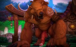 3d anthro bear bear_form cum feral_druid male male_focus male_only orcinusart penis solo warcraft world_of_warcraft