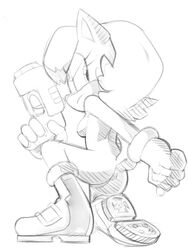 anthro anus archie_comics boots breasts female female_only filthypally furry gloves greyscale gun mobian_(species) pussy sally_acorn sega sonic_(series) sonic_satam sonic_the_hedgehog_(archie) sonic_the_hedgehog_(comics) sonic_the_hedgehog_(series) white_background